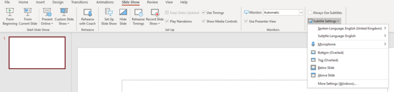 How to use subtitles in PowerPoint – Heliocentrix