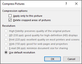 PowerPoint compress picture dialogue box