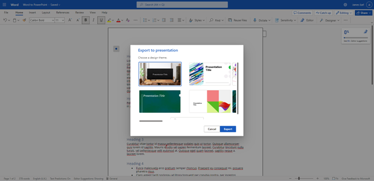 create powerpoint presentation from word