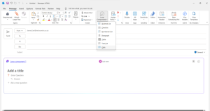 Screenshot showing how to create a loop component in outlook