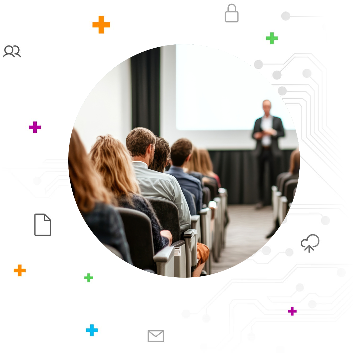 Business presentation events logo