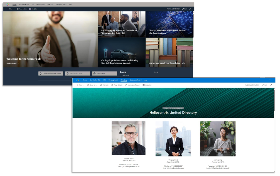 2 differing SharePoint sites