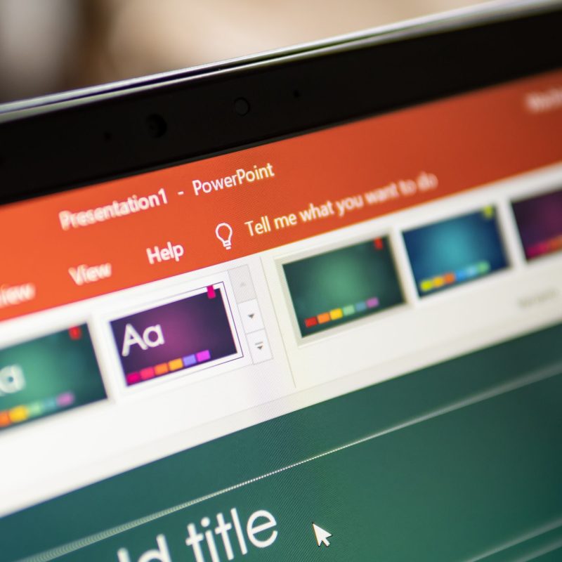 Bangkok, Thailand - August 22, 2019 : Microsoft PowerPoint, a pr