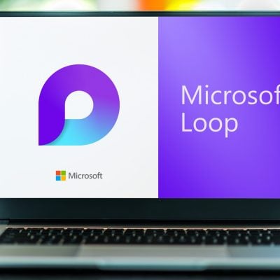 POZNAN, POL - SEP 8, 2022: Laptop computer displaying logo of Microsoft Loop, an online collaboration platform by Microsoft