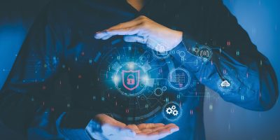 Security, access, cyber and privacy protect financial information.

Bank showing high technology lock icon, global internet network, smartphone protection business online hacking, cyber security