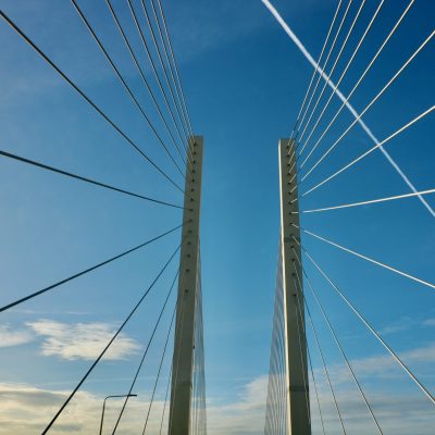 Upwards look of Dartford bridge