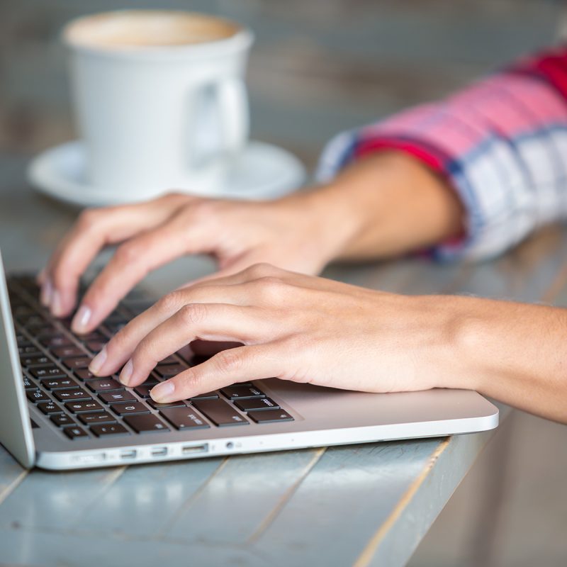 Parish Councillor using their laptop